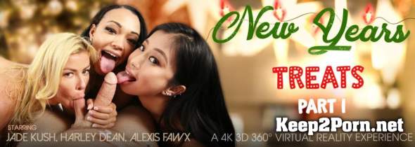 Group sex with Three Sluts Alexis Fawx, Jade Kush and Harley Dean - New Year's Treats Part 1 [Oculus Rift, Vive] (MP4 / 4K UHD) VRbangers