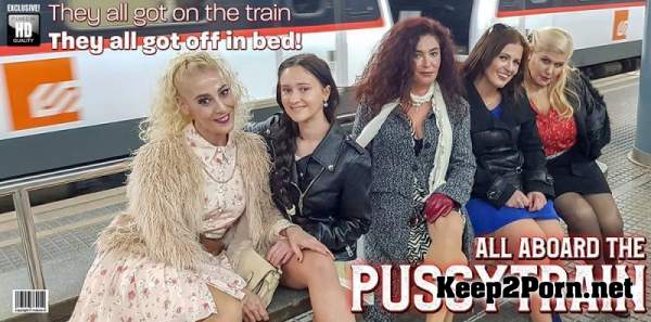 Gina Ferocious (EU) (19), Montse Swinger (EU) (40), Musa Libertina (EU) (53), Yelena Vera (48), Zazel Paradise (EU) (52) - Five old and young lesbians all aboard the pussy train (MP4, SD, Lesbians) Mature.nl