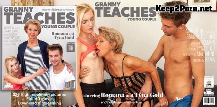 Romana (69), Tyna Gold (23) - Granny teaches a young couple the ways of steamy sex / 13824 [1060p / Mature] Mature.nl