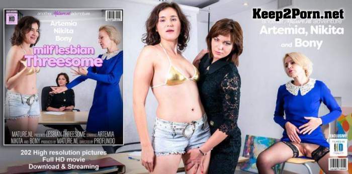 Artemia (44), Bony (34) & Nikita V (32) - Its about to get a very wet and wild lesbian MILF threesome (MP4, FullHD, Lesbians) Mature.nl