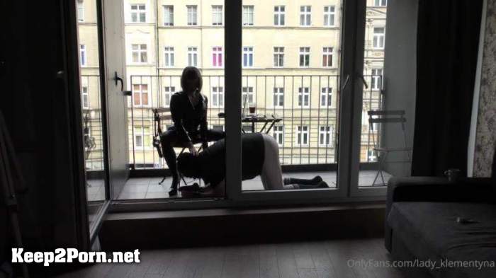 Balcony is a public place here or if you eat / Humiliation (Femdom, FullHD 1080p) [LadyKlementyna]