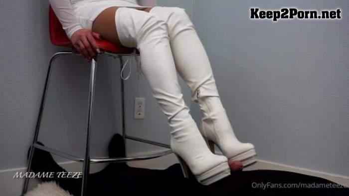 Shoejob in White Thigh High Boots / Femdom [1080p / Femdom] [MadameTeeze]