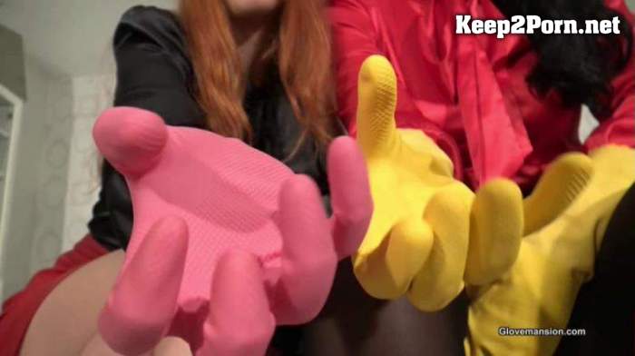 Fetish Liza and Liz Rainbow - Double Rubber Gloves JOI / Femdom (HD / mp4) [GloveMansion]