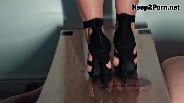 Ambers Trample Palace - Plexi Glass Trample Black Strappy Heels (mp4, FullHD, Femdom)