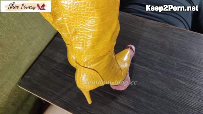 Ladys Yellow - boots bootjob shoejob ruined orgasm double cumshot (FullHD / Femdom)