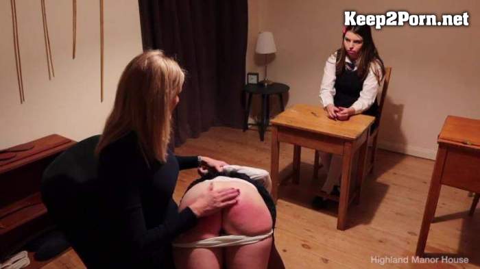 [HighlandManorHouse] Alisha and Bella Spanked Over Headmistress Knee (mp4, FullHD, Femdom)