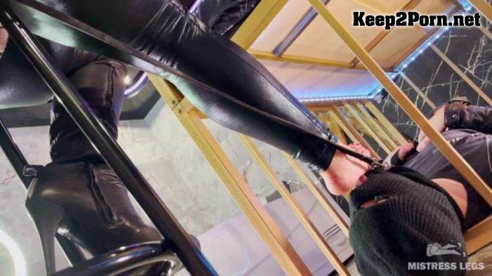 Mistress Legs - Slave In Cage Obediently Worship Mistress Boots And Dirty Bare Feet (FullHD / mp4)