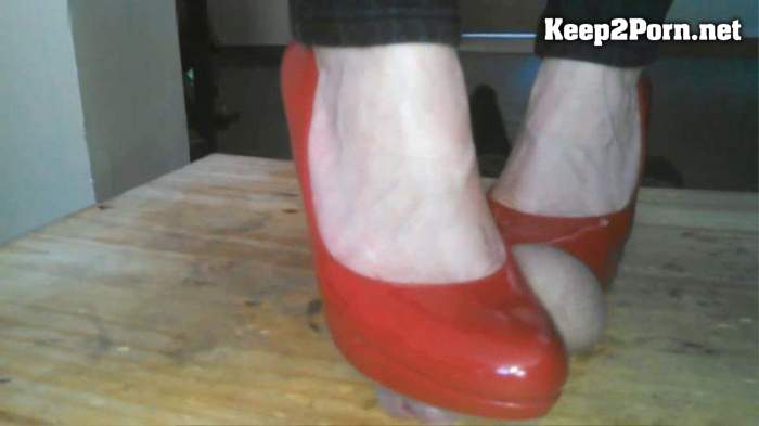 Jewels Foot Fantasy Gems - Crushing His Cock and Balls in Red Pumps [1080p / Femdom]